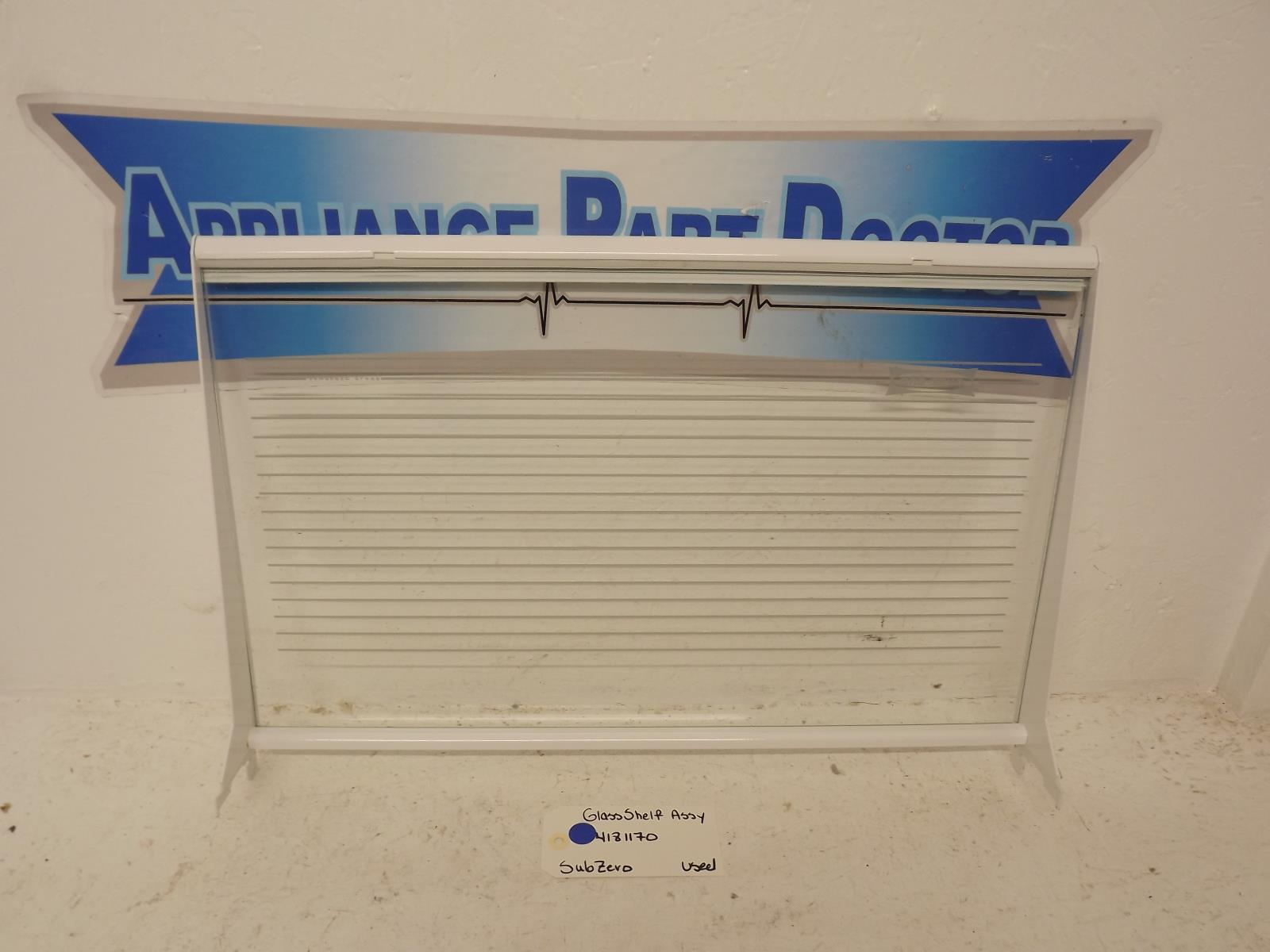 SubZero Refrigerator 4181170 Model #590 Glass Shelf Assy Used SubZero Refrigerator 4181170 Model #590 Glass Shelf Assy Used